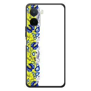 Силиконовый Чехол на Xiaomi Poco C81 Pro с картинкой Вышиванки (Желто-синяя вышиванка)