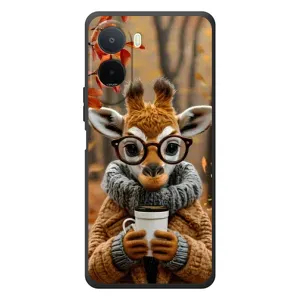 Печатный чехол «Зверята с кофе» для Xiaomi Poco C81 Pro (Жираф с кофе)
