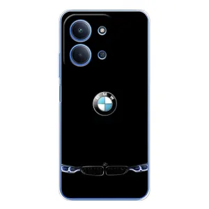 Силиконовый бампер с картинкой машины на Xiaomi Poco C85 (Черный BMW)