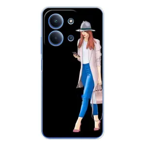 Чехол с картинкой Модные Девчонки Xiaomi Poco C85 (Девушка со смартфоном)
