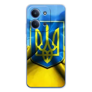Чехол с картинкой (Патриотический ГЕРБ) на Xiaomi Poco C85 (Герб и Флаг Украины)