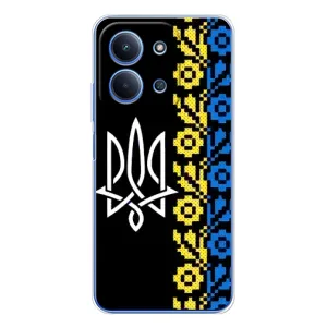 Силиконовый Чехол на Xiaomi Poco C85 (Герб и вышыванка)