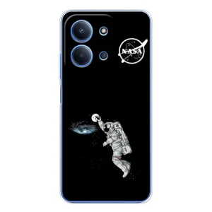 Силиконовый бампер с принтом "Наса" на Xiaomi Poco C85 (Космонавт баскетболист)