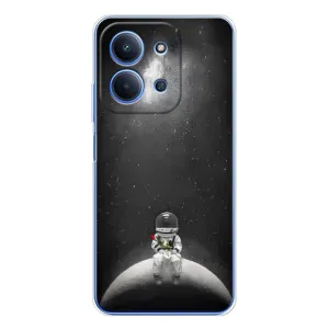 Силиконовый Чехол с принтом "Космонавты" на Xiaomi Poco C85 (Космонавт романтик)