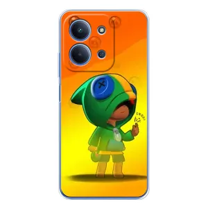 Чехол Бравл Старс для Xiaomi Poco C85 (LEON в кофте)