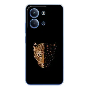 Чехол с леопардовым принтом на Xiaomi Poco C85 (Леопард на черном)