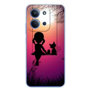 Девчачий Чехол для Xiaomi Poco C85 (На качели)