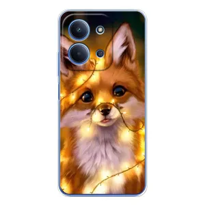 Чехол с Лисичкой для Xiaomi Poco C85 (Новогодний лисенок)