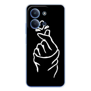 Чехлы (Знак сердечка) на Xiaomi Poco C85 (Сердце на черном)