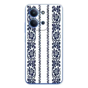 Силиконовый Чехол на Xiaomi Poco C85 с картинкой Вышиванки (Синяя вышиванка)