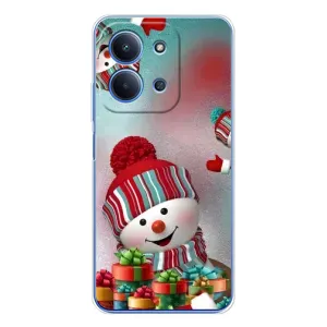 Чехлы на Новый Год Xiaomi Poco C85 (Снеговик в шапке)