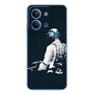 Силиконовый чехол с картинкой "Герой Pubg" на Xiaomi Poco C85 (В экиперовке)