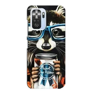 Силиконовый Чехол с Енотами на Xiaomi POCO F3 (Енот в очках)