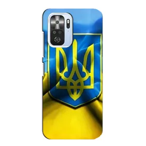 Чехол с картинкой (Патриотический ГЕРБ) на Xiaomi POCO F3 (Герб и Флаг Украины)