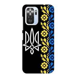 Силиконовый Чехол на Xiaomi POCO F3 (Герб и вышыванка)