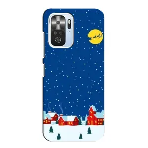 Силиконовый бампер на рождество для Xiaomi POCO F3 (Город в снегу)