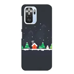 Силиконовый бампер на рождество для Xiaomi POCO F3 (Город зимний)