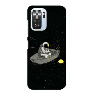 Силиконовый Чехол с принтом "Космонавты" на Xiaomi POCO F3 (Космонавт на рыбалке)