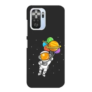Силиконовый Чехол с принтом "Космонавты" на Xiaomi POCO F3 (Космонавт с шариками)