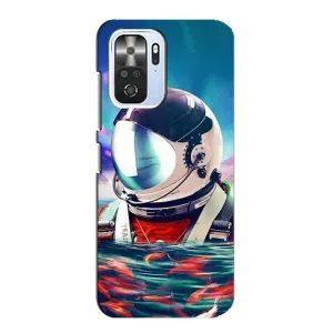 Силіконовый Чохол з принтом "Космонавти" на Xiaomi POCO F3 (Космонавт у воді)