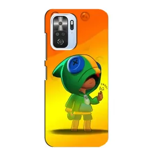 Чехол Бравл Старс для Xiaomi POCO F3 (LEON в кофте)
