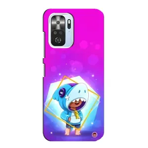 Чехол Бравл Старс для Xiaomi POCO F3 (Леон в костюме Акулы)