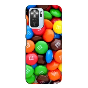 Чехол с изображением вкусной еды для Xiaomi POCO F3 (Разноцветные M&M'S)