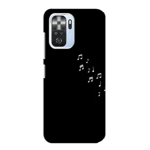 Чехол с картинками на черном фоне для Xiaomi POCO F3 (Ноты)