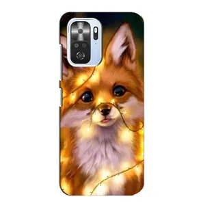 Чехол с Лисичкой для Xiaomi POCO F3 (Новогодний лисенок)