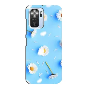 Чохол з Квітами для Xiaomi POCO F3 (ромашки на блакитному)