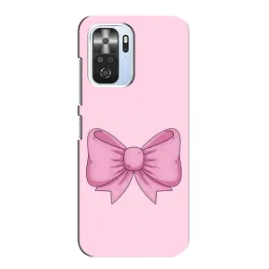 Чехол банты для Xiaomi POCO F3 (Розовый бантик)
