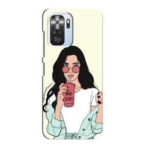 Силиконовый Чехол на Xiaomi POCO F3 с картинкой Стильных Девушек (С напитком)