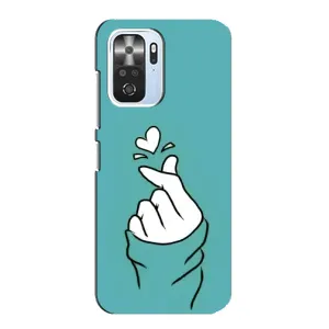 Чехлы (Знак сердечка) на Xiaomi POCO F3 (Сердечко на бирюзовом)