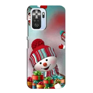 Чехлы на Новый Год Xiaomi POCO F3 (Снеговик в шапке)