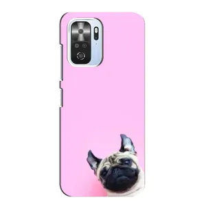 Бампер для Xiaomi POCO F3 с картинкой "Песики" (Собака на розовом)