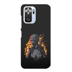 Силиконовый чехол с картинкой "Герой Pubg" на Xiaomi POCO F3 (В огне)