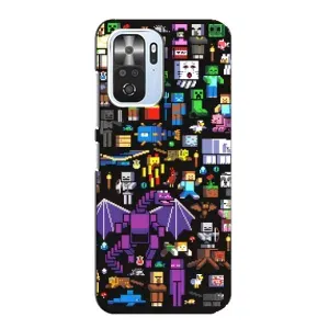 Чехол майнкрафт для Xiaomi POCO F3 (Все персонажи)