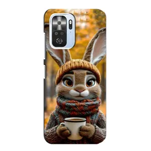 Печатный чехол «Зверята с кофе» для Xiaomi POCO F3 (Зайчик с кофе)