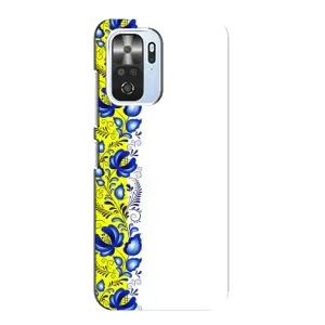 Силиконовый Чехол на Xiaomi POCO F3 с картинкой Вышиванки (Желто-синяя вышиванка)