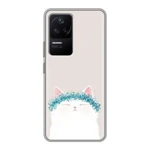 Чехол на тематику: Коты для Xiaomi POCO F4 (5G) (Белый котик)