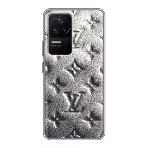 Текстурный Чехол Louis Vuitton для Поко Ф4 (5G) (Бежевый ЛВ)