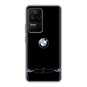 Силиконовый бампер с картинкой машины на Xiaomi POCO F4 (5G) (Черный BMW)