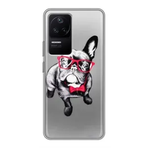 Чехол (ТПУ) Милые собачки для Xiaomi POCO F4 (5G) (Бульдог в очках)