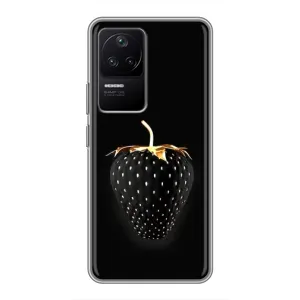Чехол с изображением вкусной еды для Xiaomi POCO F4 (5G) (Чёрная клубника)