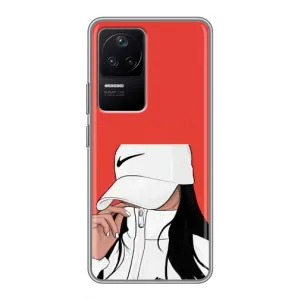 Силіконовый Чохол на Xiaomi POCO F4 (5G) з картинкой Модных девушек (Дівчина Nike)