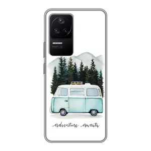 Силиконовый бампер с картинкой машины на Xiaomi POCO F4 (5G) (Домик на колесах)