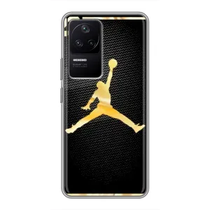 Силиконовый Чехол Nike Air Jordan на Поко Ф4 (5G) (Джордан 23)