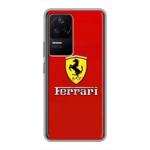 Силиконовый бампер с картинкой машины на Xiaomi POCO F4 (5G) (Ferrari Logo)