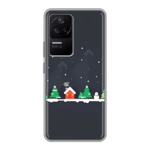 Силиконовый бампер на рождество для Xiaomi POCO F4 (5G) (Город зимний)