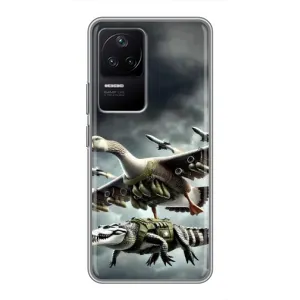 Чехол с мемами тралалело тралала для Xiaomi POCO F4 (5G) (Гусини и крокодило)